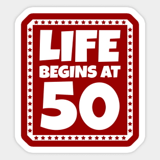 Life Begins at 50 Sticker